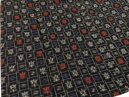 平和屋着物●久留米絣　単衣　琉球絣文様　綿　逸品　AABL7333ph
