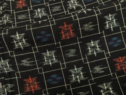 平和屋着物●久留米絣　単衣　琉球絣文様　綿　逸品　AABL7333ph