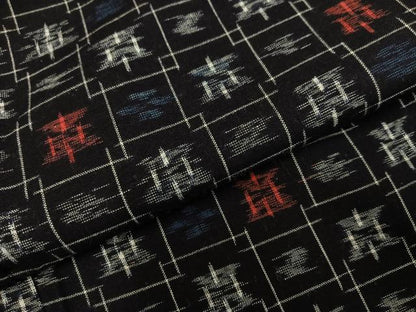 平和屋着物●久留米絣　単衣　琉球絣文様　綿　逸品　AABL7333ph