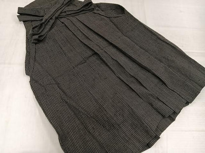 平和屋着物●男性　行灯袴　紬地　縞　正絹　逸品　AABL7335ph