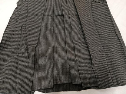 平和屋着物●男性　行灯袴　紬地　縞　正絹　逸品　AABL7335ph