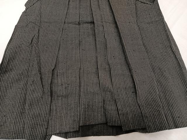 平和屋着物●男性　行灯袴　紬地　縞　正絹　逸品　AABL7335ph