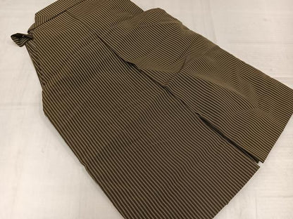平和屋着物●男性　創業100年　毘龍織　安部吉　行灯袴　縞　正絹　逸品　AABL7339ph