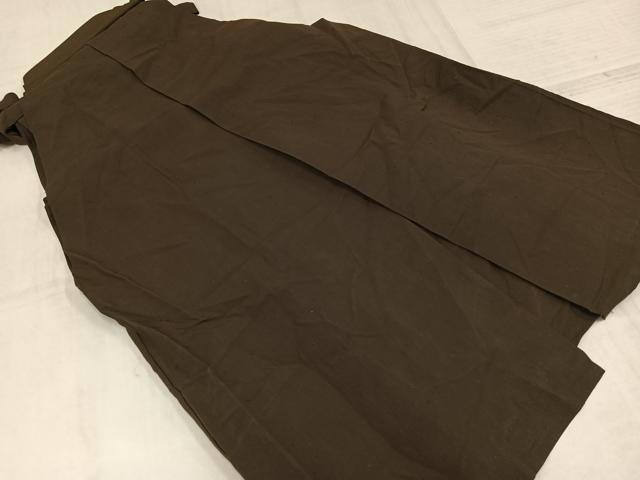 平和屋着物●男性　馬乗り袴　紬地　赤墨色　正絹　逸品　AABL7343ph