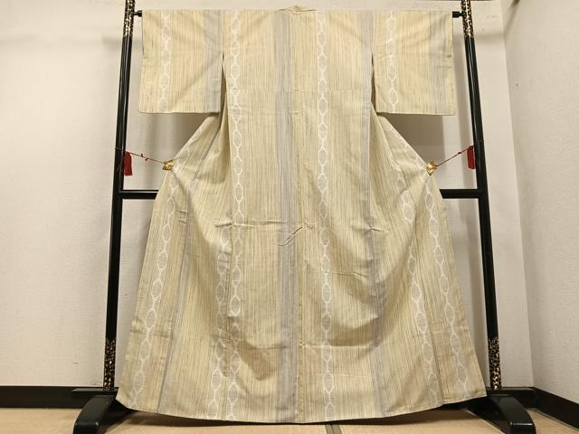 平和屋着物●結城紬　奥順　はたおり娘　80亀甲　間道　やまと誂製　正絹　逸品　AABL7354ph
