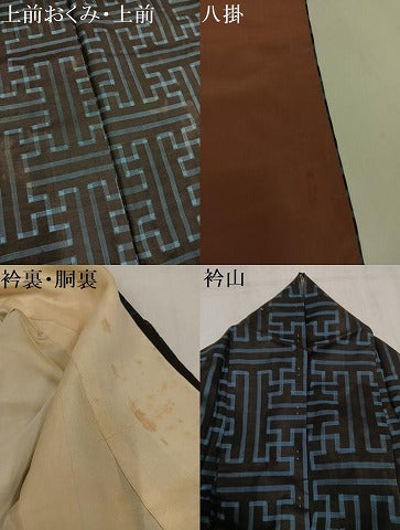 平和屋着物●本場大島紬　龍郷絣　秋名バラ　正絹　逸品　AABL7357ph