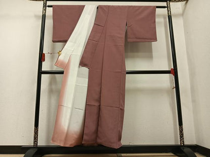 平和屋着物▼上質な色無地　檜垣地紋　宗伝唐茶色　正絹　逸品　AABL7358ph