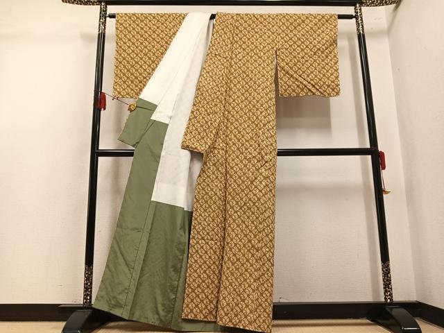 平和屋着物●上質な紬　雲絞り　正絹　逸品　AABL7359ph