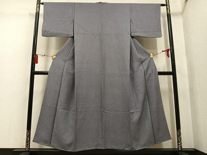 平和屋着物▼上質な色無地　江戸鼠色　正絹　逸品　AABL7361ph