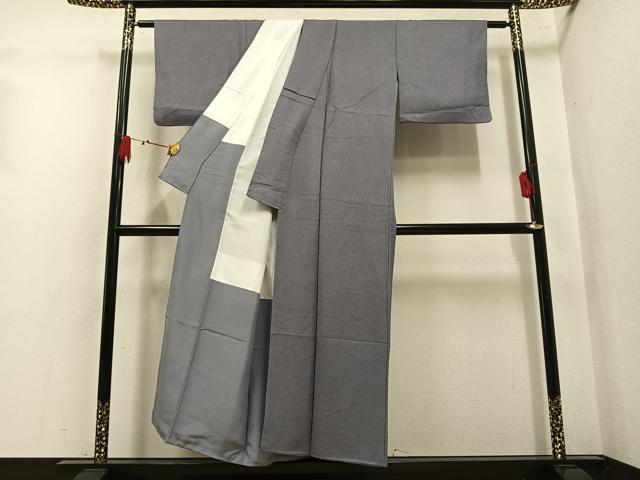 平和屋着物▼上質な色無地　江戸鼠色　正絹　逸品　AABL7361ph