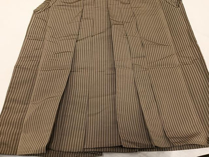 平和屋着物●男性　馬乗り袴　縞　正絹　逸品　AABL7366ph