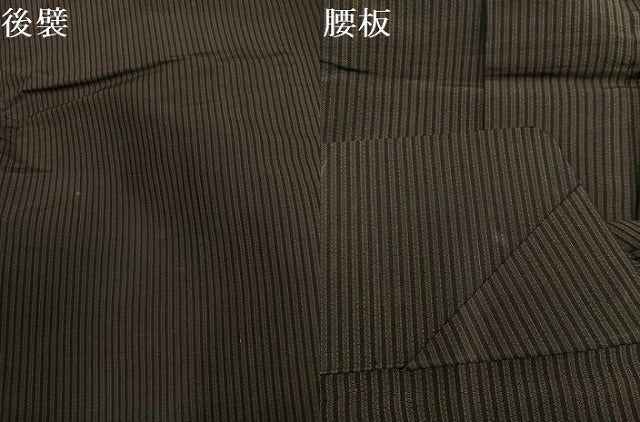 平和屋着物●男性　馬乗り袴　縞　正絹　逸品　AABL7369ph