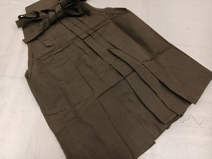 平和屋着物●男性　馬乗り袴　縞　正絹　逸品　AABL7369ph