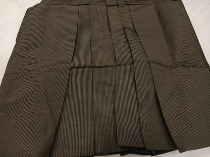 平和屋着物●男性　馬乗り袴　縞　正絹　逸品　AABL7369ph