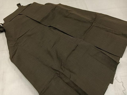 平和屋着物●男性　馬乗り袴　縞　正絹　逸品　AABL7369ph