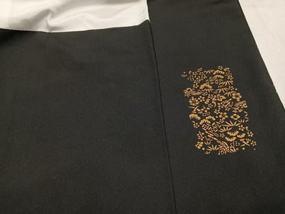 平和屋着物●豪華黒留袖　総刺繍　松竹梅鏡裏文　金糸　正絹　逸品　AABL7378ph