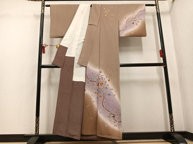 平和屋着物●訪問着　宝尽くし　暈し染め　金彩　正絹　逸品　AABL7379ph