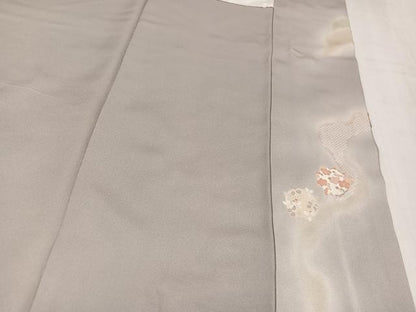 平和屋着物●訪問着　総刺繍　扇面草花文　暈し染め　金糸　正絹　逸品　AABL7380ph