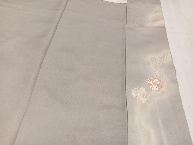 平和屋着物●訪問着　総刺繍　扇面草花文　暈し染め　金糸　正絹　逸品　AABL7380ph