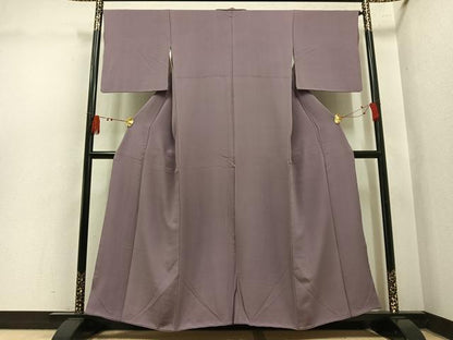 平和屋着物●上質な色無地　鳩羽鼠色　正絹　逸品　AABL7382ph
