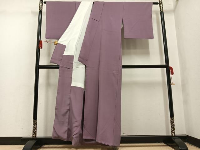 平和屋着物●上質な色無地　鳩羽鼠色　正絹　逸品　AABL7382ph