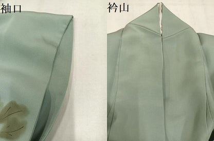 平和屋着物●訪問着　作家物　手描き　草花文　暈し染め　正絹　逸品　AABL7384ph