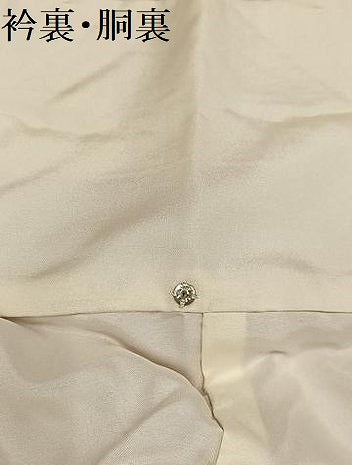 平和屋着物●上質な色無地　肌色　鬼しぼ縮緬　正絹　逸品　AABL7390ph