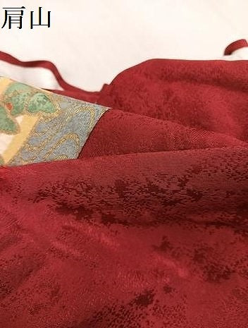 平和屋着物●豪華振袖　刺繍　御所車草花文　暈し染め　金彩　正絹　逸品　AABL7400ph