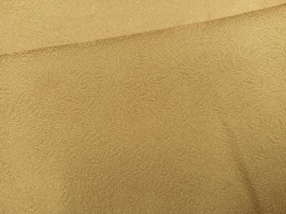 平和屋着物●上質な色無地　草花地紋　枯色　正絹　逸品　未使用　AABL7408ph