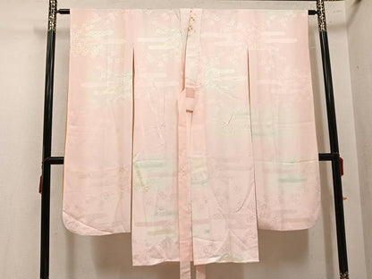 平和屋着物●振袖用長襦袢　袷　吉祥花地紋　暈し染め　正絹　逸品　AABL7410ph