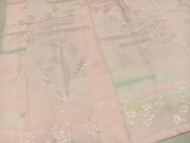 平和屋着物●振袖用長襦袢　袷　吉祥花地紋　暈し染め　正絹　逸品　AABL7410ph