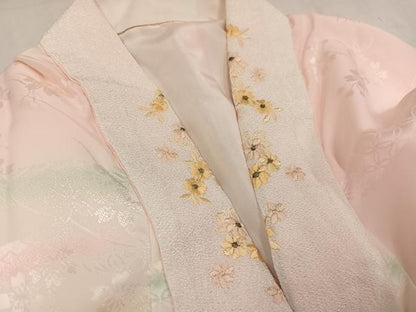 平和屋着物●振袖用長襦袢　袷　吉祥花地紋　暈し染め　正絹　逸品　AABL7410ph