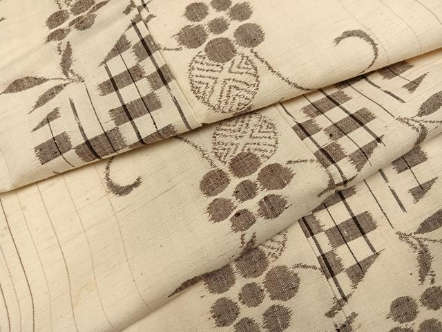 平和屋着物●上質な紬　花唐草文　正絹　逸品　AABL7413ph
