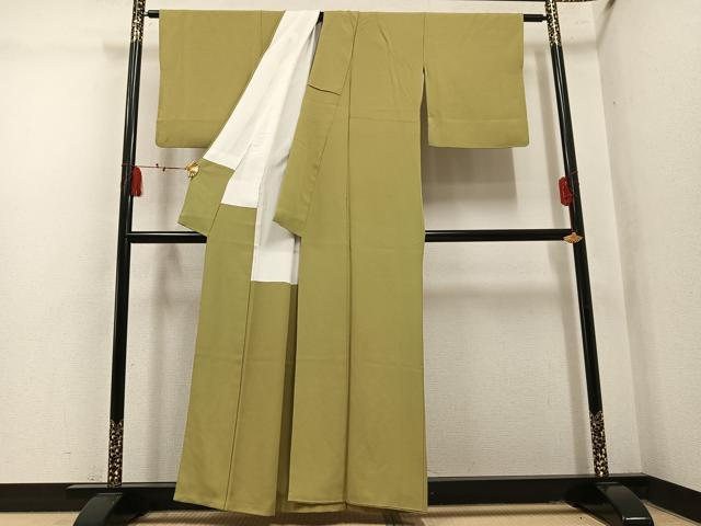 平和屋着物●上質な色無地　木蘭色　正絹　逸品　AABL7414ph