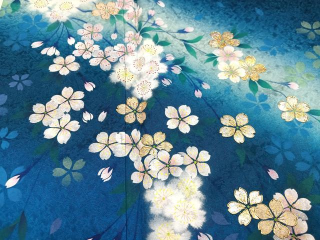 平和屋着物●豪華振袖　桜　暈し染め　金銀彩　正絹　逸品　AABL7419ph