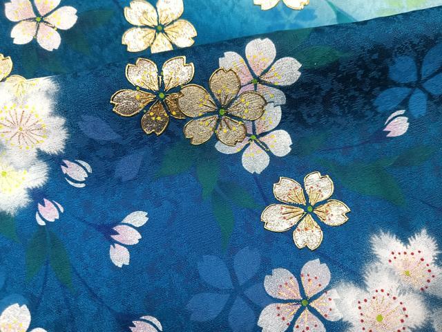 平和屋着物●豪華振袖　桜　暈し染め　金銀彩　正絹　逸品　AABL7419ph