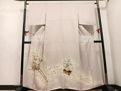 平和屋着物●鎌倉友禅　坂井教人　日本工芸会正会員　色留袖　刺繍　草花文　暈し染め　正絹　逸品　AABL7424ph