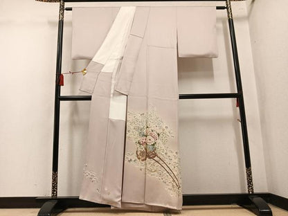 平和屋着物●鎌倉友禅　坂井教人　日本工芸会正会員　色留袖　刺繍　草花文　暈し染め　正絹　逸品　AABL7424ph