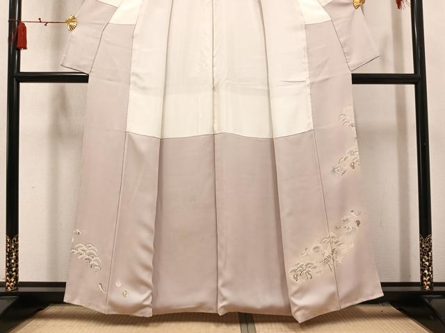 平和屋着物●鎌倉友禅　坂井教人　日本工芸会正会員　色留袖　刺繍　草花文　暈し染め　正絹　逸品　AABL7424ph