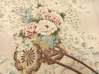平和屋着物●鎌倉友禅　坂井教人　日本工芸会正会員　色留袖　刺繍　草花文　暈し染め　正絹　逸品　AABL7424ph
