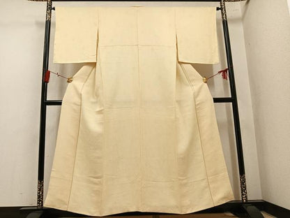 平和屋着物●上質な色無地　花地紋　砥粉色　正絹　逸品　AABL7425ph