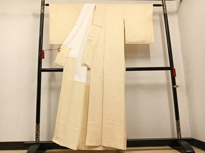平和屋着物●上質な色無地　花地紋　砥粉色　正絹　逸品　AABL7425ph