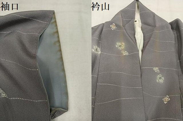 平和屋着物●上質な小紋　辻が花　色紙梅文　正絹　逸品　AABL7426ph