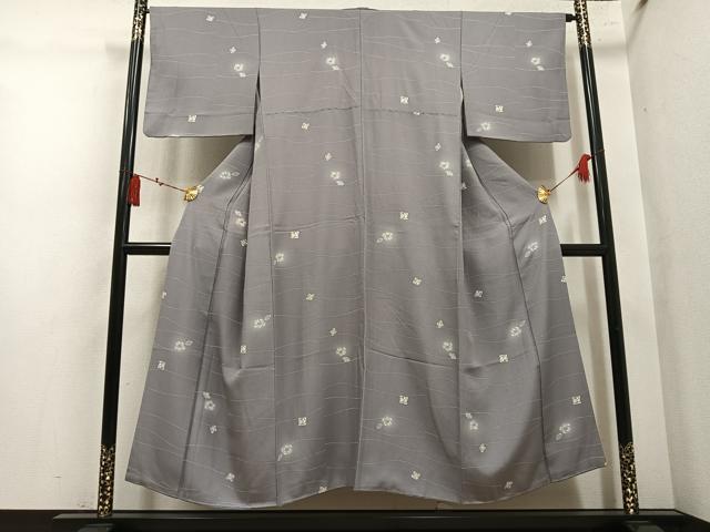 平和屋着物●上質な小紋　辻が花　色紙梅文　正絹　逸品　AABL7426ph