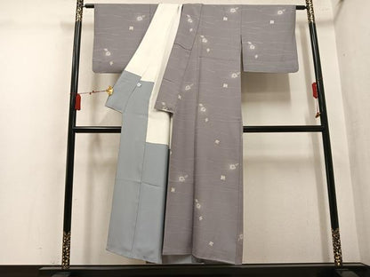 平和屋着物●上質な小紋　辻が花　色紙梅文　正絹　逸品　AABL7426ph