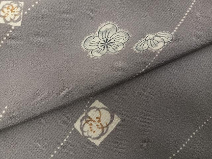 平和屋着物●上質な小紋　辻が花　色紙梅文　正絹　逸品　AABL7426ph