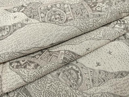 平和屋着物●天目織　お召　道長花文　正絹　逸品　AABL7429ph