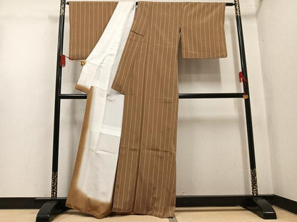 平和屋着物●上質な小紋　間道　正絹　逸品　AABL7440ph