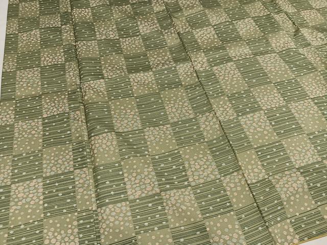 平和屋着物●本場大島紬　染大島　市松文　正絹　逸品　AABL7445ph