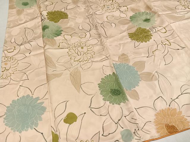 平和屋着物▼上質な小紋　地紋起こし　草花文　正絹　逸品　AABL7456ph